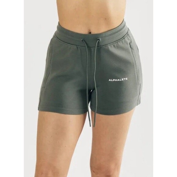 Alphalete Women's Essential Core Shorts Athletic Sweat Concrete Green Size S - Picture 1 of 15